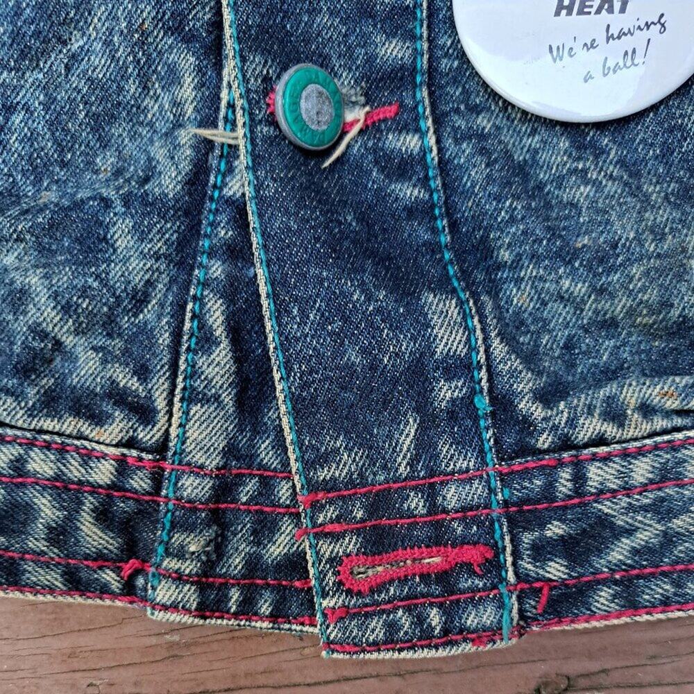 %Vintage Major Damage Jean Jacket Embroidered Buttons Y2K 80s 90s Men Large - Picture 9 of 14